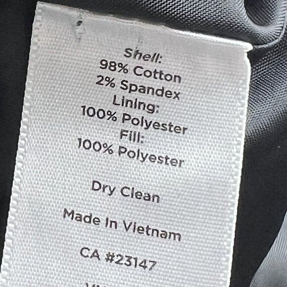 Talbots Womens Jacket Quilted Velour Button Up Faux Pockets Black Elegant 16 - Picture 6 of 6